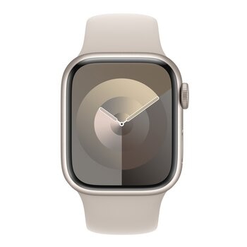 Apple Watch S9 (GPS + 行動網路) 45公釐 星光色鋁金屬錶殼 星光色運動型錶帶